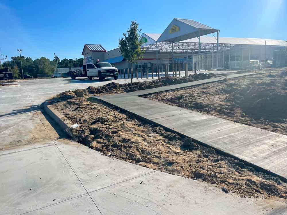 Concrete Parking Wheel Stops on a newly constructed parking space/driveway